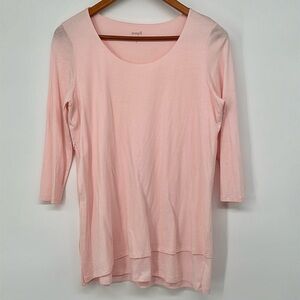 Pure Jill J. Jill Artistic Tee Pink‎ 3/4 Sleeve Women's Size Small